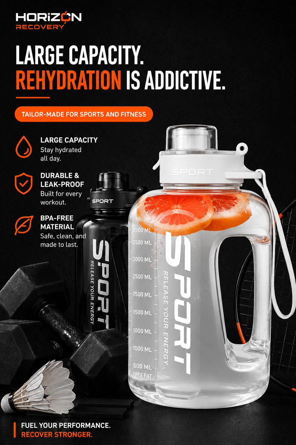 Moonlight White Performance Hydration Bottle