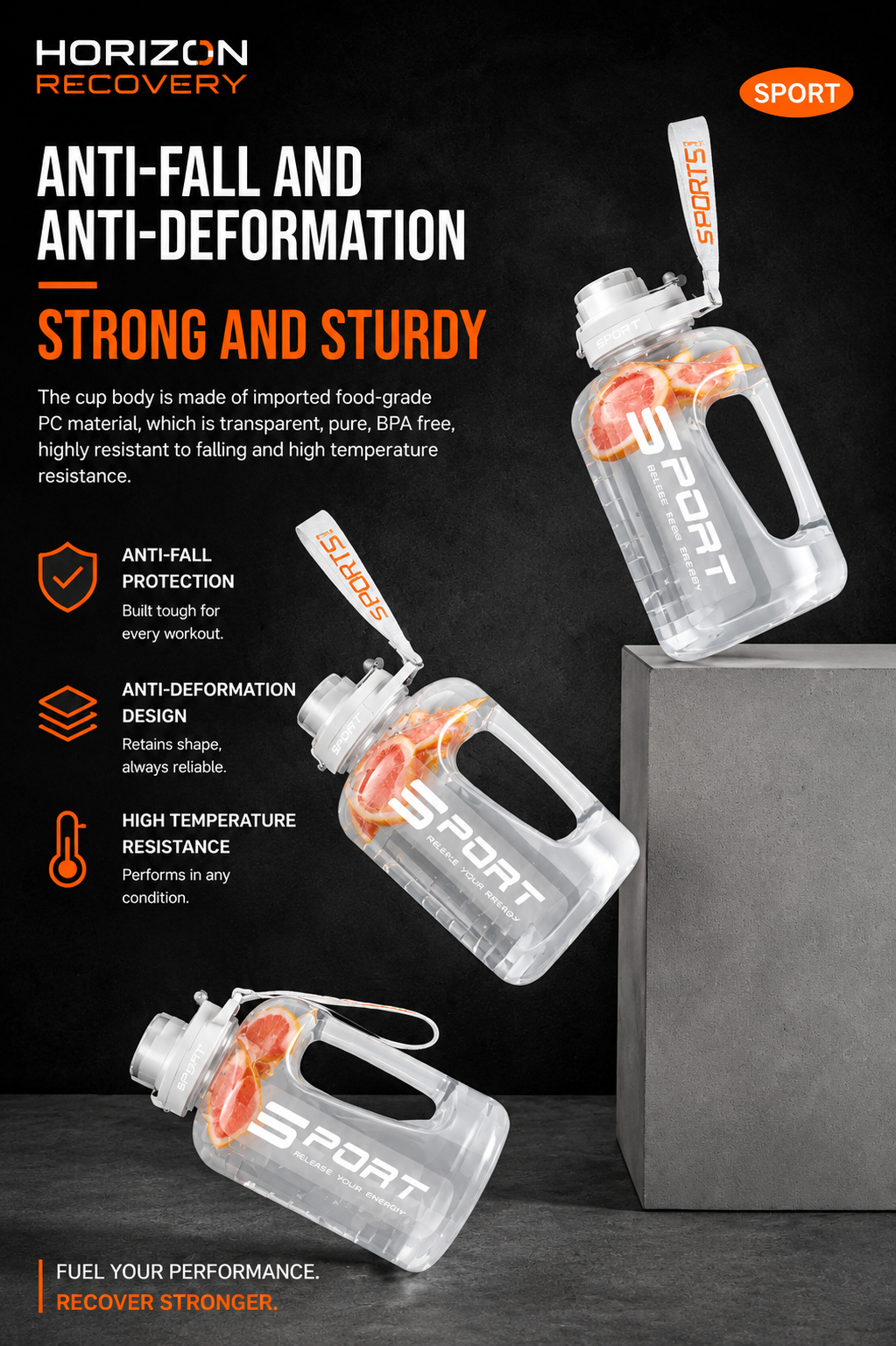 Moonlight White Performance Hydration Bottle