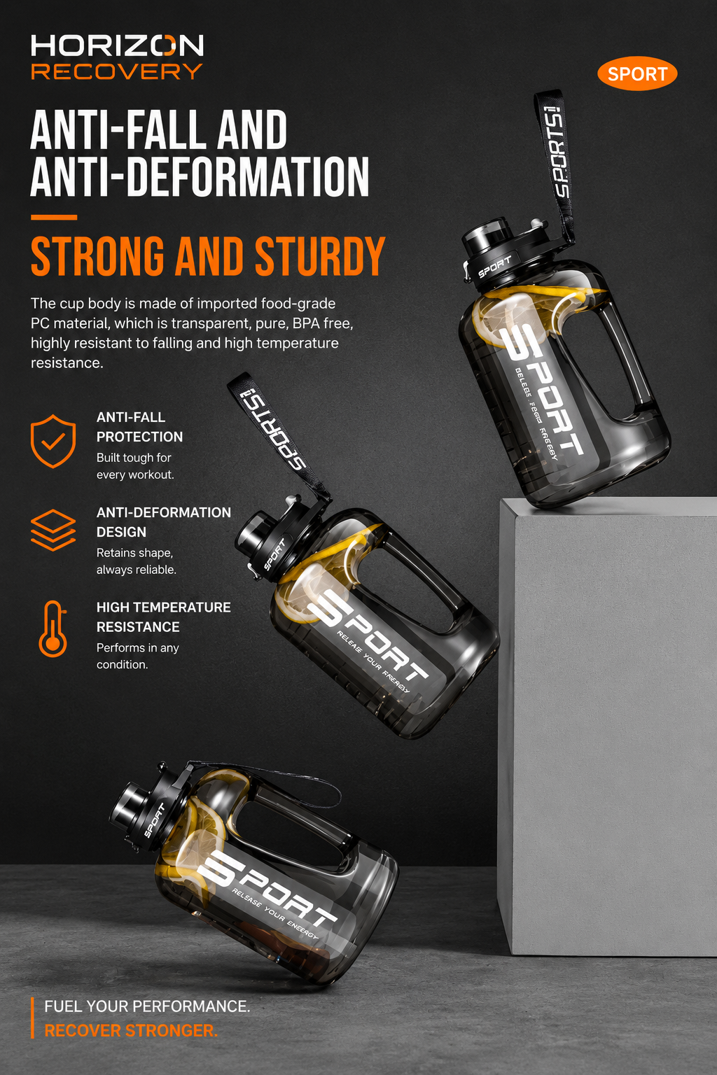 Phantom Black Performance Hydration Bottle