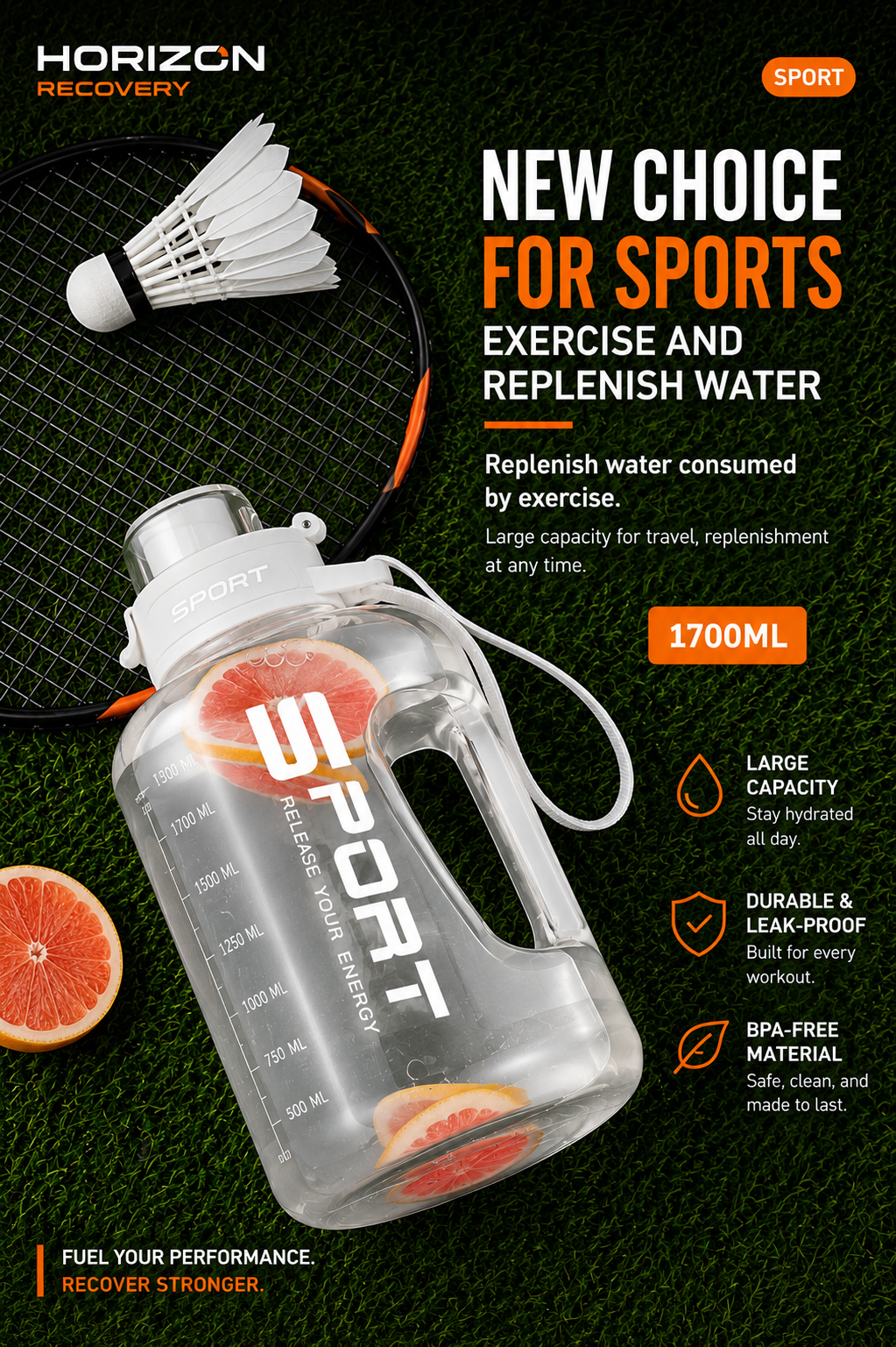 Moonlight White Performance Hydration Bottle