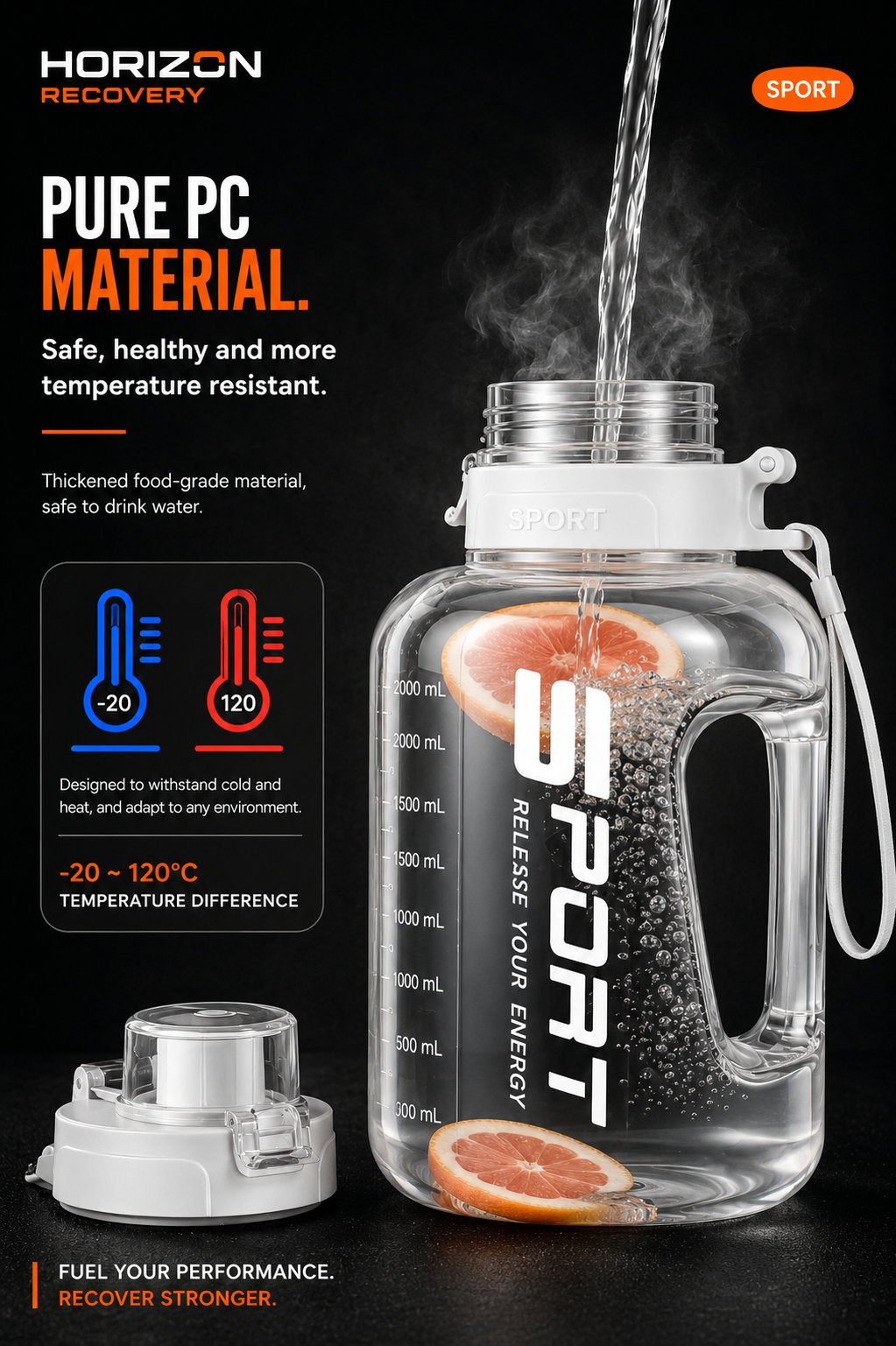 Moonlight White Performance Hydration Bottle